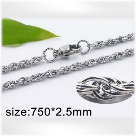 Ocelový náhrdelník - Hmotnost: 11.2 g, 750*2.5mm